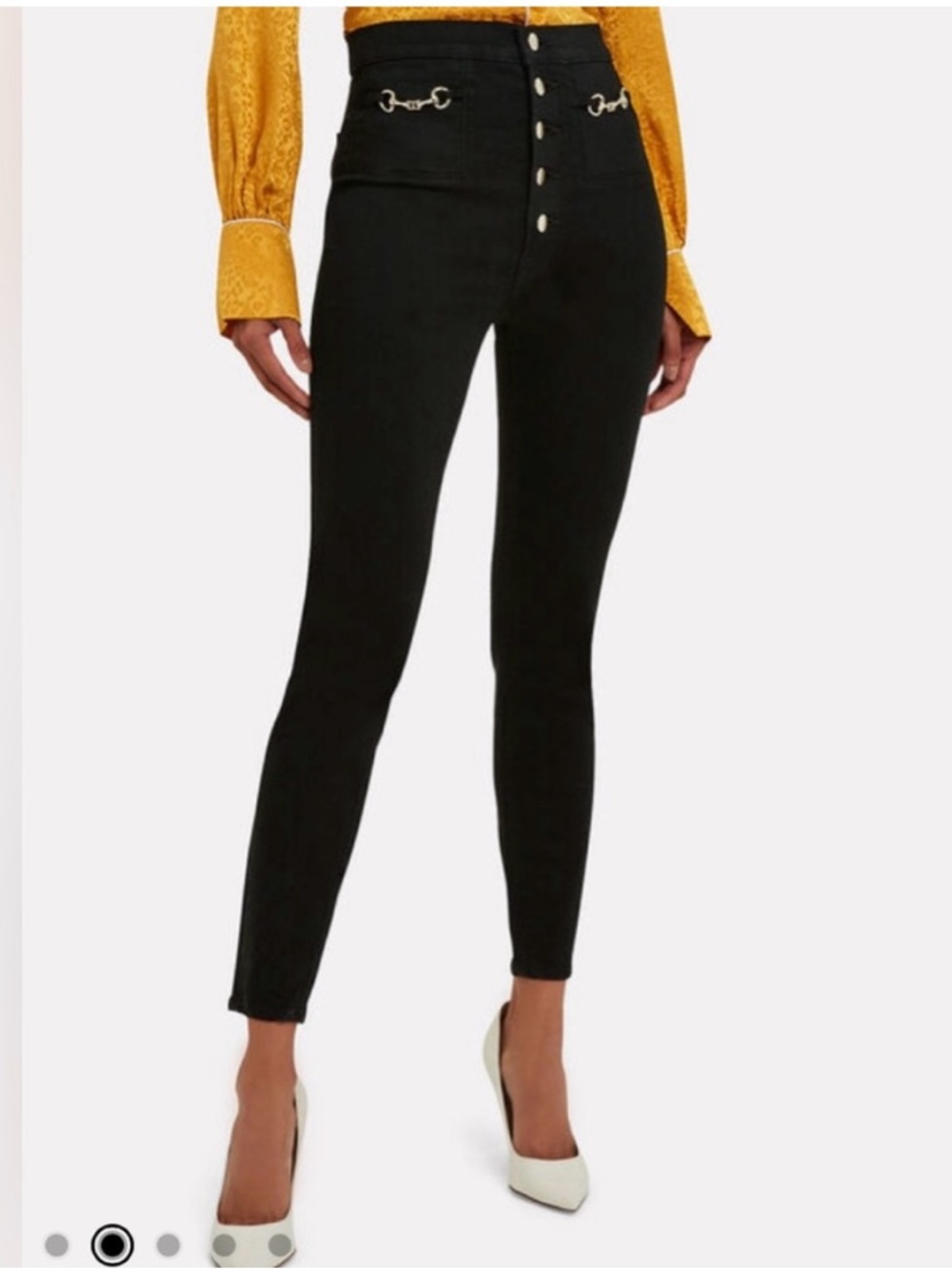 J Brand Sabine Black Jeans with Horsebit Hardware